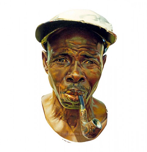 Acrylic Portrait of African Man with Pipe