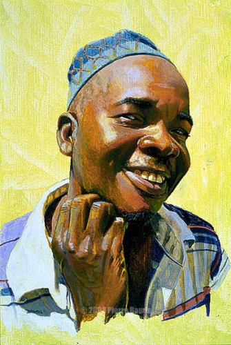 Acrylic Portrait of African Man