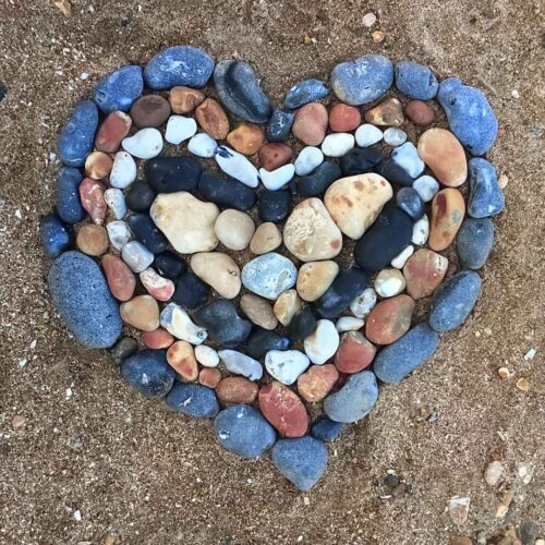 Pebbles in the shape of a heart