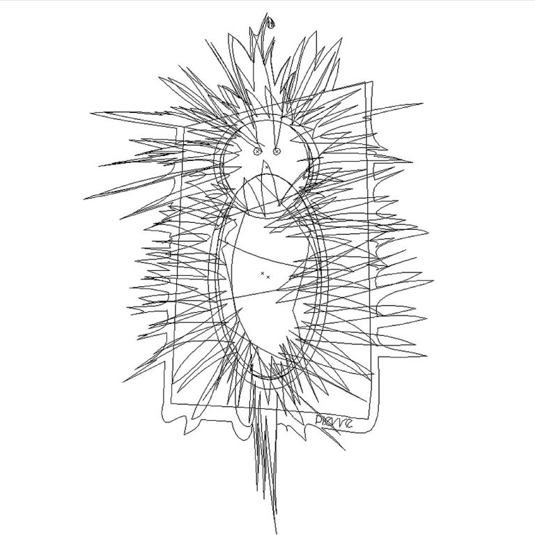 Christmas 2018 line drawing by Pierre Bamin