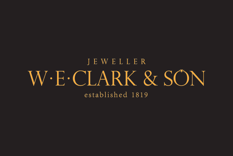 WE Clark and Son Jewellers.  Brand design by Pierre Bamin