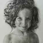 Pencil drawing of the artist Pierre Bamin's daughter. Titled Talitha