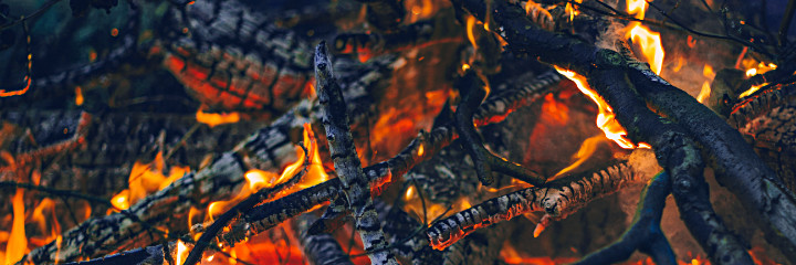 A photo of burning embers by Luke Porter